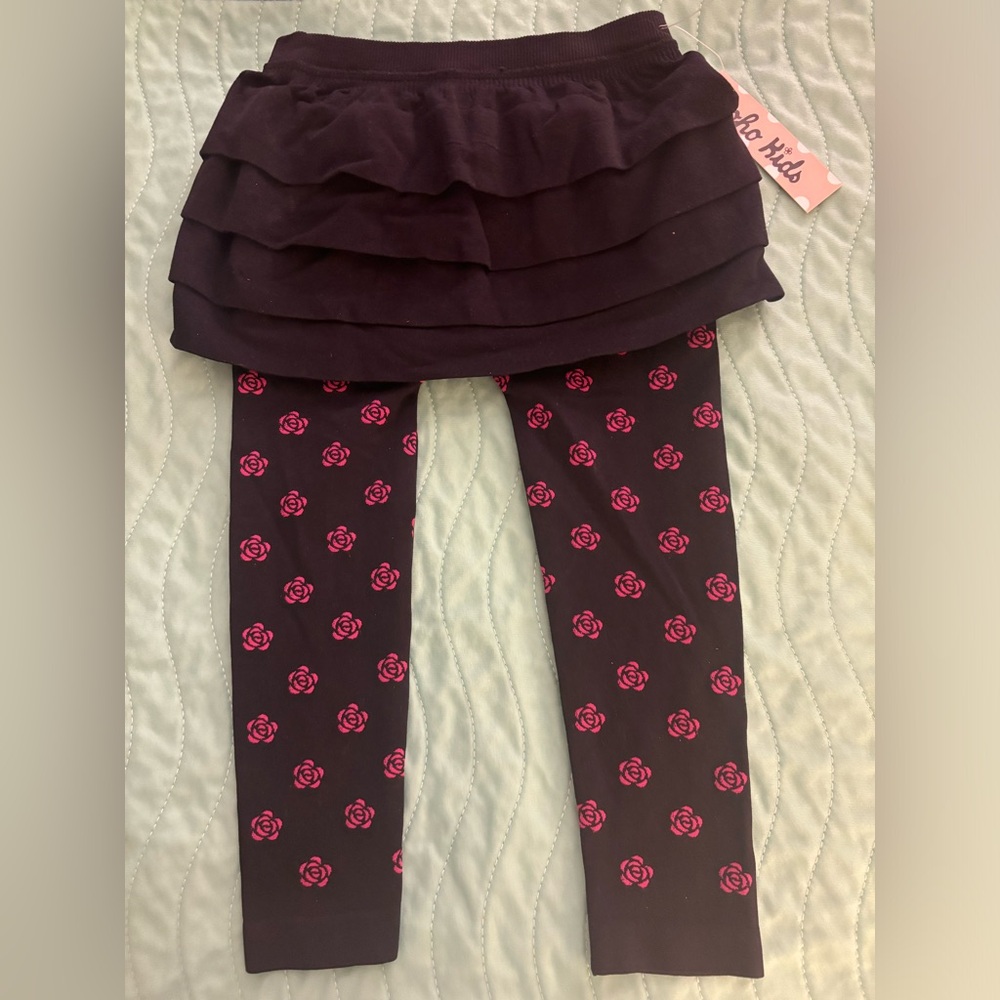 Soho kids leggings with attached skirt NWT size 6